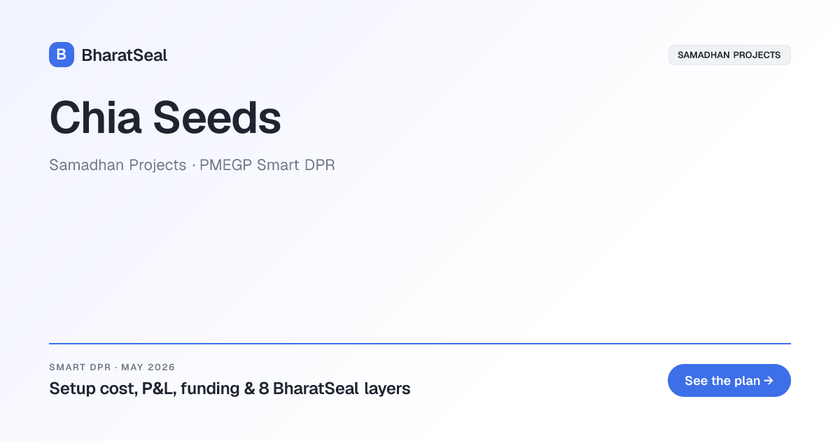 Chia Seeds — Smart DPR (2026) | BharatSeal