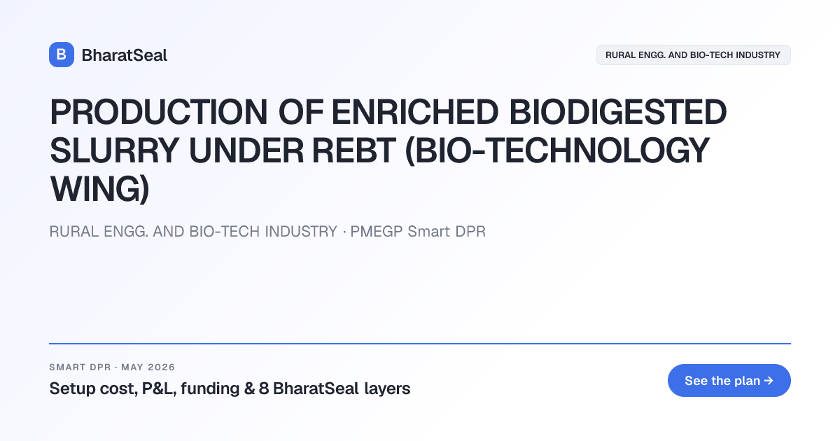 Production Of Enriched Biodigested Slurry Under Rebt Bio Technology ...